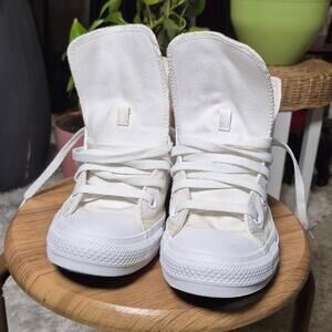 Triple White Converse All-Star Chuck Taylor High Top Sneakers Size Men 6/Women 8